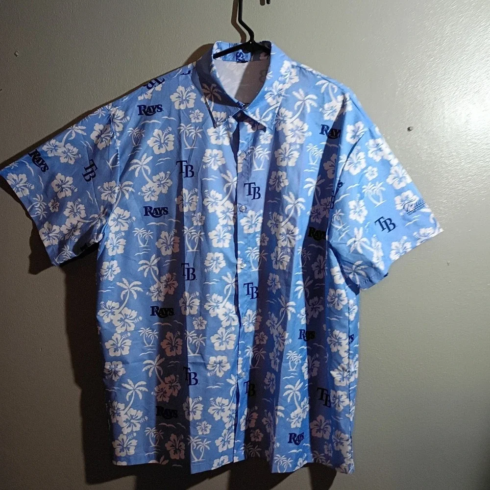 Tampa Bay Devil Rays Hawaiian MLB Baseball Button-down Mens XL #Summer Baseball